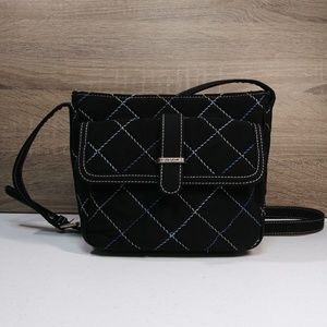 Vera Bradley Quilted Black White Blue Crossbody